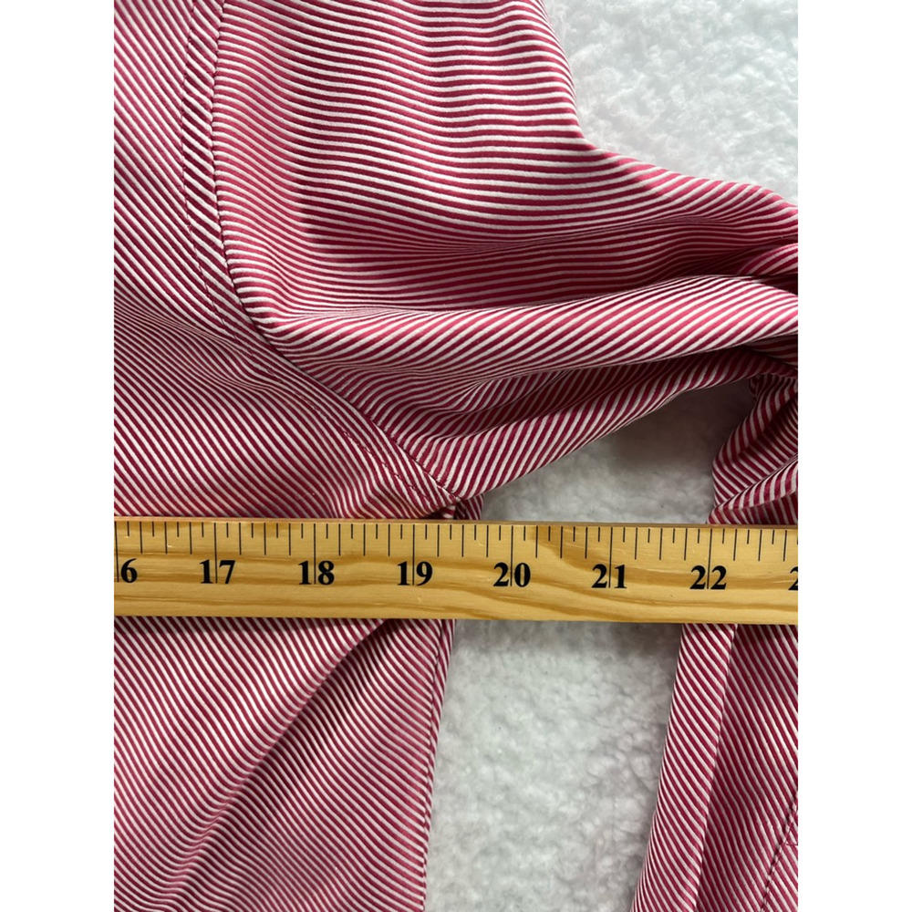 Banana Republic Womens Button Front Shirt Pink Stripe Long Sleeve Flip Up Cuff M - Picture 6 of 8